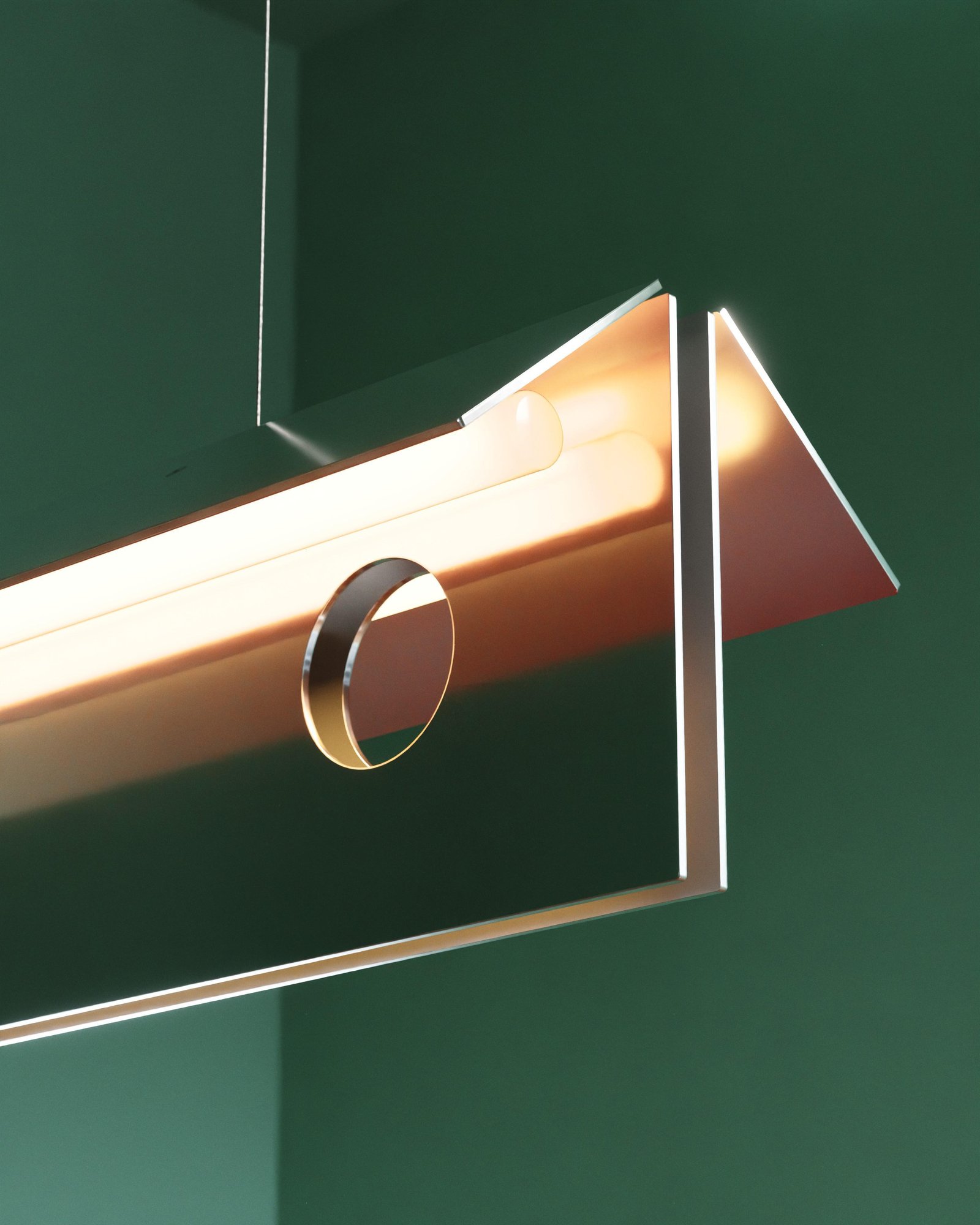 Close-up shot of Lambert & Fils / Kwangho Lee Bolda suspension lamp