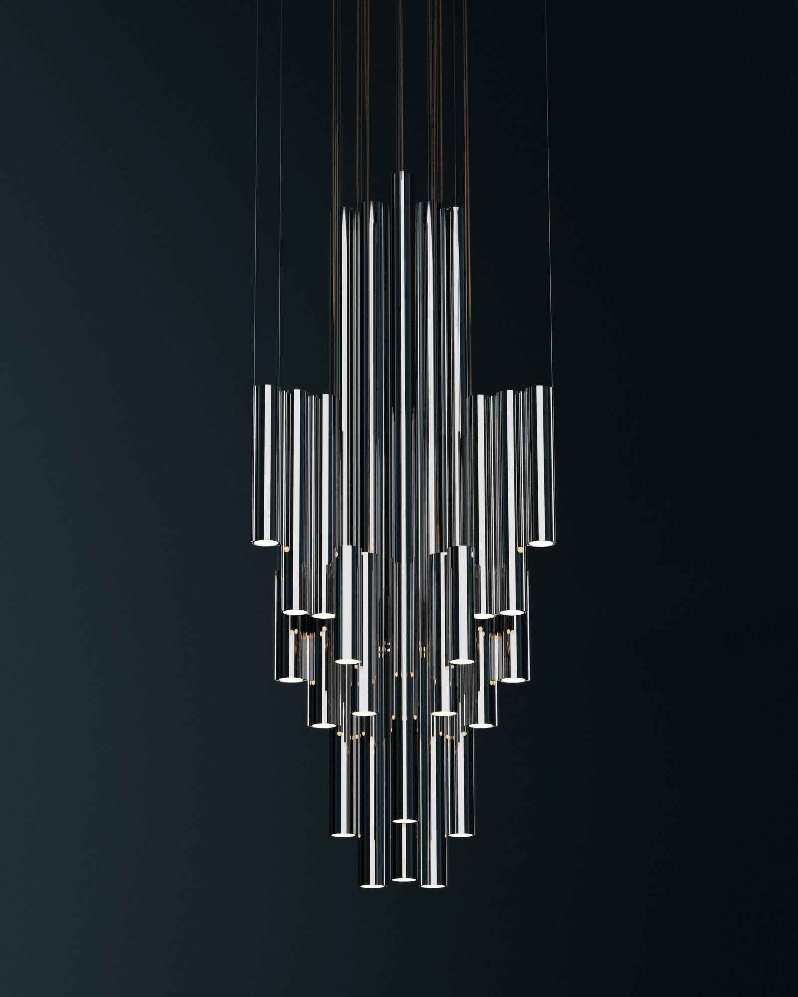 Lambert & Fils Silo Atelier chandelier in a dark studio setting